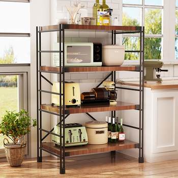 Japanese-style shelf shelf floor rack living room display rack supermarket storage rack kitchen storage rack balcony storage cabinet