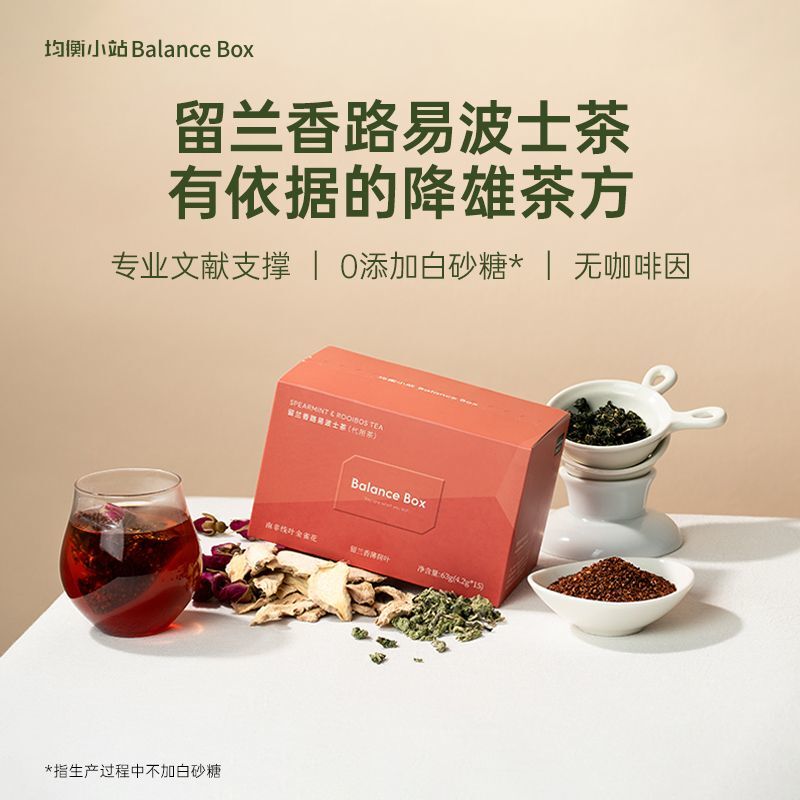 Balanced Station Louis Bos Tea Bags Spearmint Herbal Tea Mint Bagged Individually Convenient 15 Bags
