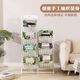 Solid wood storage rack bedroom living room storage basket rattan hanging basket book newspaper rack multi-layer storage rack snack storage rack