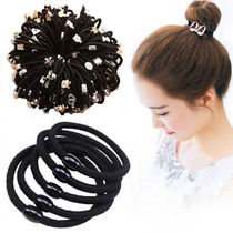 Girly hair rope Korean version of the head rope hair ring temperament wild head rope meatballs Hair ornaments shake sound with the same section