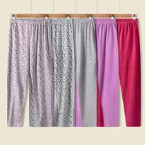 Autumn and winter large size thin warm pants womens cotton single piece mother autumn pants old man loose grandma cotton wool pants