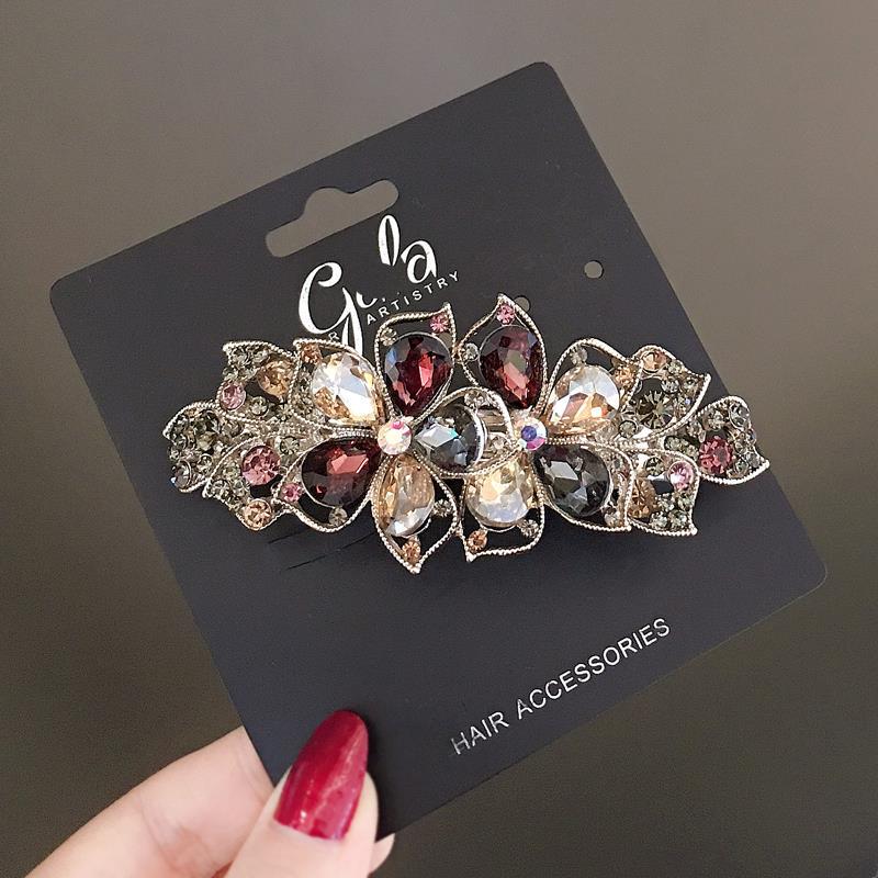 Korean-Style Elegant Spring Clip Large Hairpin for the Back of the Head, Top Clip, Bun Hairpin, Ponytail Clip, Elegant Mom Horizontal Clip