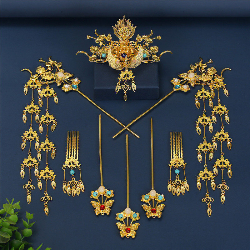 古风金色唐风掩鬓U形发钗:👑复古美学,日常也能美成画卷! -发饰-淘宝好物网