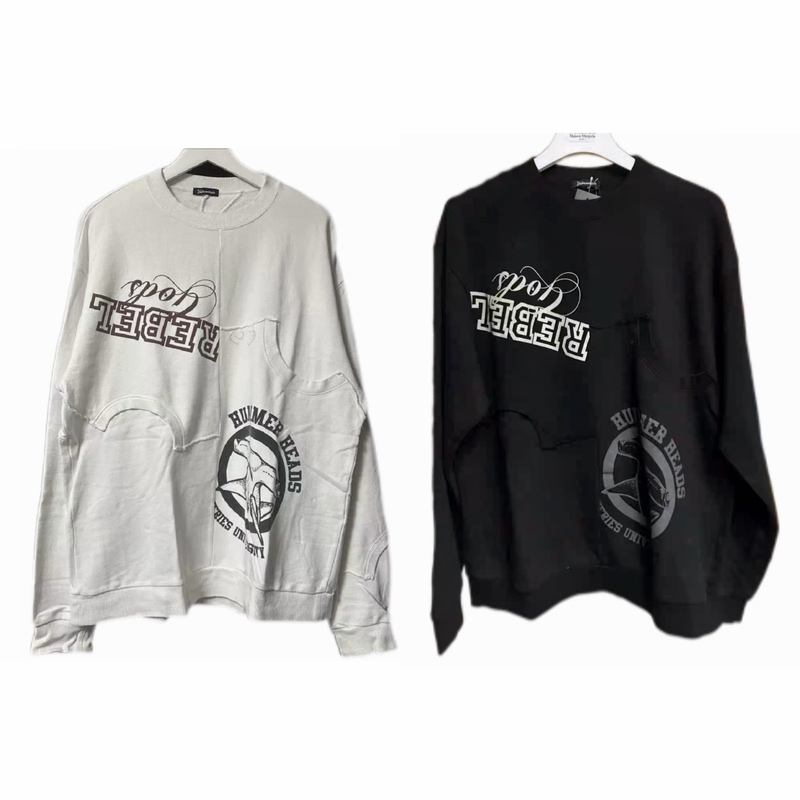 [No Holidays during the New Year] Undercover Patchwork Letter Print Sweatshirt, 380g Thick Fabric