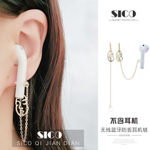 Headphones anti-throwing earrings airpods anti-throwing earrings pendant Apple wireless earphones airpods2 pearl earrings hanging chain 1 generation second generation creative figure fashion trendy women new