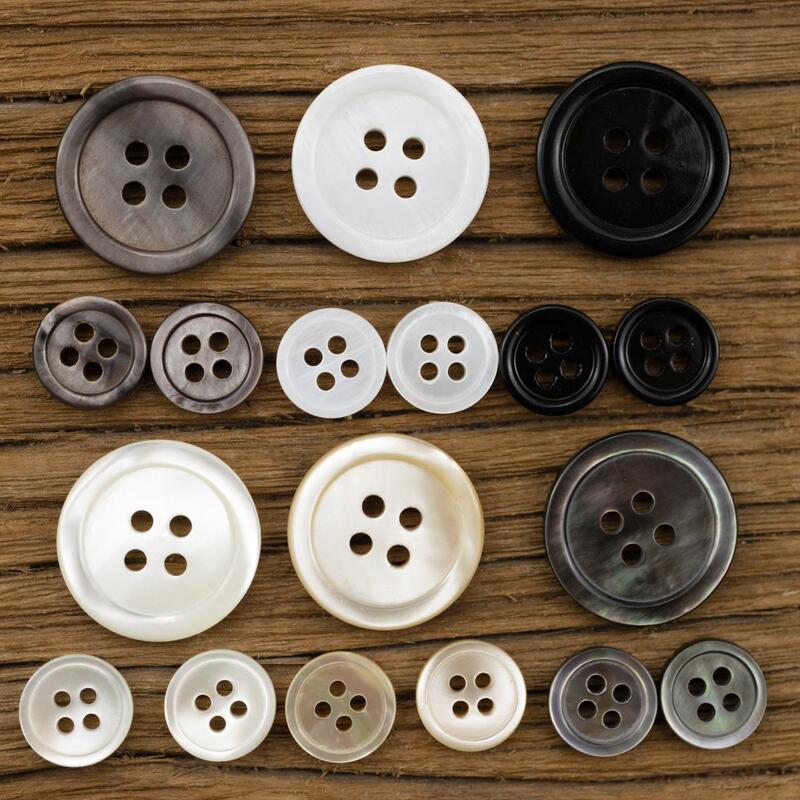 Natural Off-White, Black, Beige Silk Shirt with Shell Buttons, Blazer, Trench Coat with Shell Buttons Natural Off-White, Black, Beige Silk Shirt with Shell Buttons, Blazer, Trench Coat with Shell Buttons