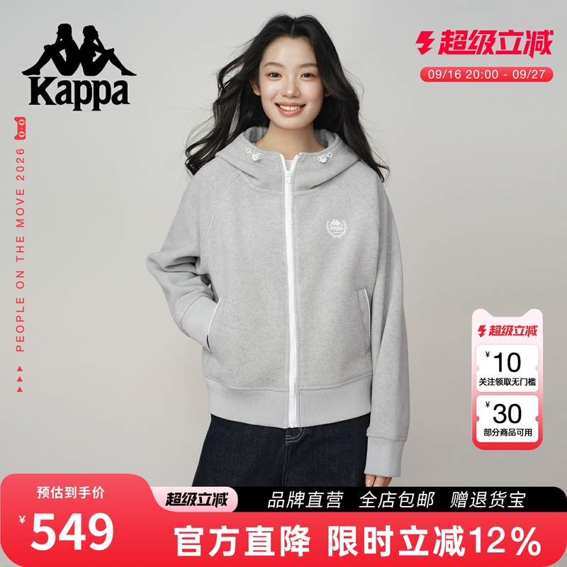 Kappa Loose Woolen Jacket for Women 2026 New Fashion Trendy Hooded Casual Short Warm Jacket Kappa Loose Woolen Jacket for Women 2026 New Fashion Trendy Hooded Casual Short Warm Jacket