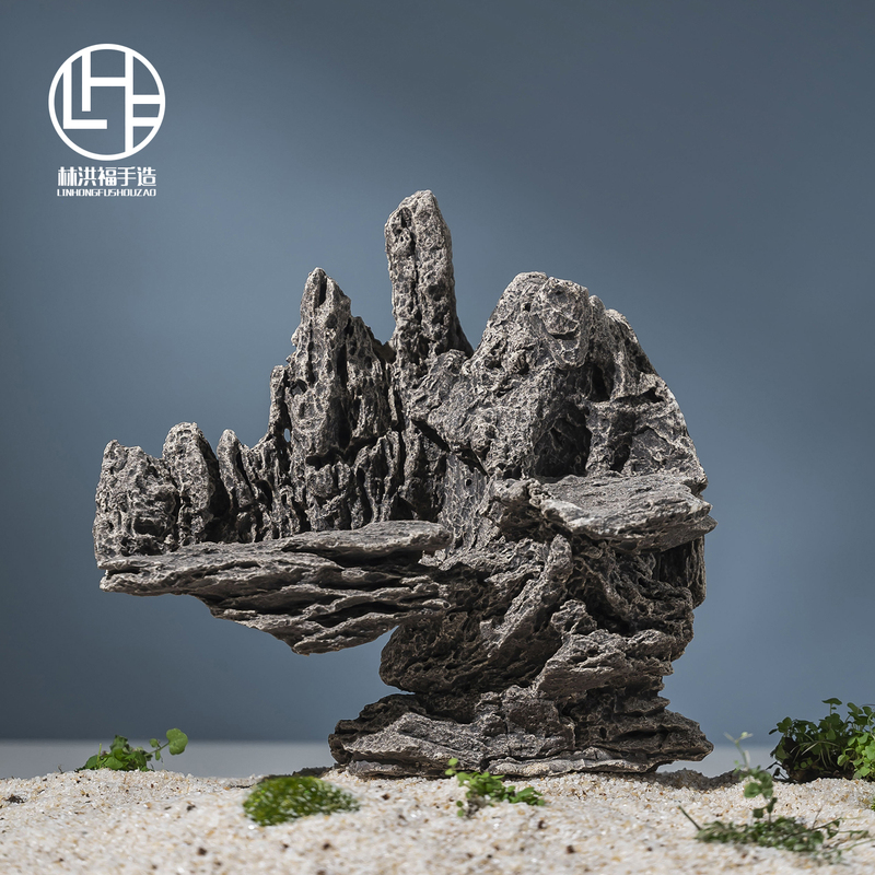 Ceramic Solid Craft Turtle Climbing Platform, Non-Slip Basking Platform, Fish Tank Landscaping, Hiding House, Water-Absorbing Stone, Rockery Decoration Ornament