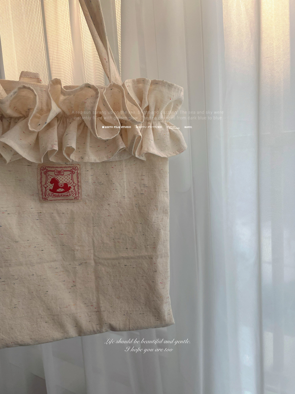 Jinz-Korean Imported Fabric Handmade Canvas Bag Shoulder Bag ins Bag Literary Retro Hair Tie