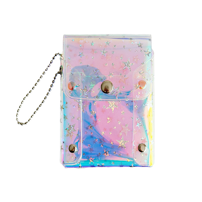 Transparent Coin Purse Card Holder Pvc Lipstick Nail Polish Snap-On Storage Bag Girly Card Holder
