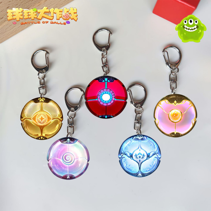 Ball Battle Peripheral Beetle Skin Keychain Red Beetle Firefly Blue and White Porcelain Exquisite Backpack Pendant Gift