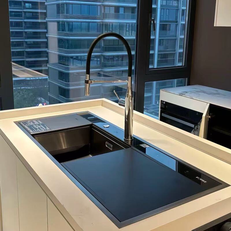 Bauhaus Vase Kitchen Island Faucet Mirror Hot and Cold Two-In-One Water Purifier Faucet Ceramic Valve Core