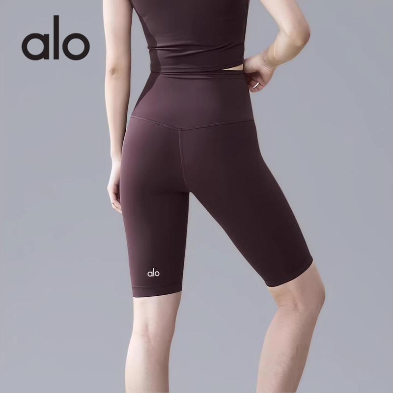 Aio Summer Nude-Feel Fitness Shorts for Women, High-Waisted Pilates Yoga Shorts, Peach Butt Tight-Fitting Sports Mid-Length Pants
