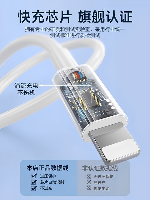 Official Original Compatible iPhone 16 Data Cable 15Promax Genuine 14 Apple 13 Charging Cable 17 Device Pd20W Mobile Phone 11/Xr Fast Charge 8P Car Charger iPad Tablet 2m Original 7Plus Installation