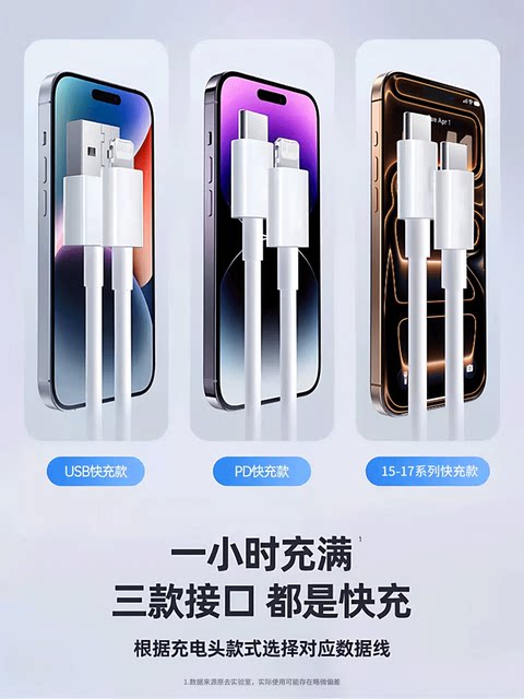 Sf Express Next-Day Delivery]Suitable for Apple 14 Charging Cable, 13 Fast Charging iPhone 15 Data Cable, 17/16 Pro Max Phone 12/11 Charger Cable Pd Set Xs/Xr/8P Charger for iPad Genuine Product