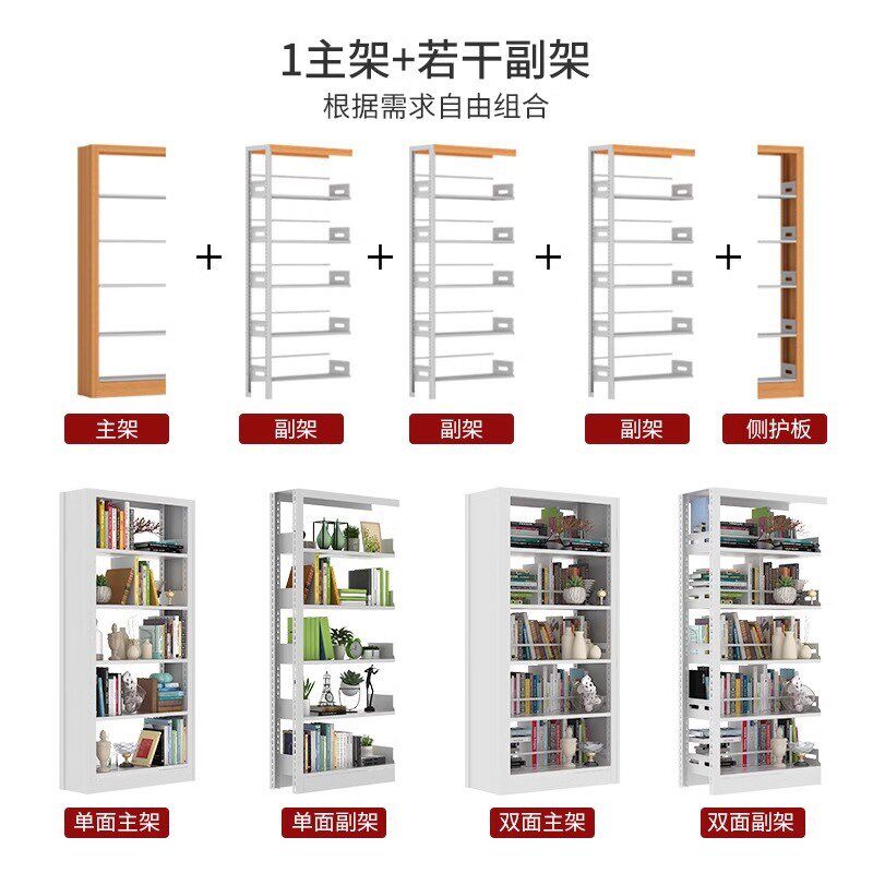 书架落地多层简易不锈钢放书架子：学生图书馆资料书柜家用置物架，打造你的私人图书馆！📚 -书架-淘宝百科网