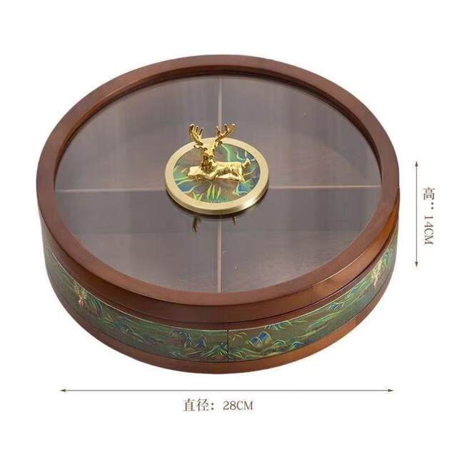 2025 Zaosheng Takako Dried Fruit Box New Light Luxury Solid Wood Landscape High-End Covered Compartment Storage Candy Snack Home