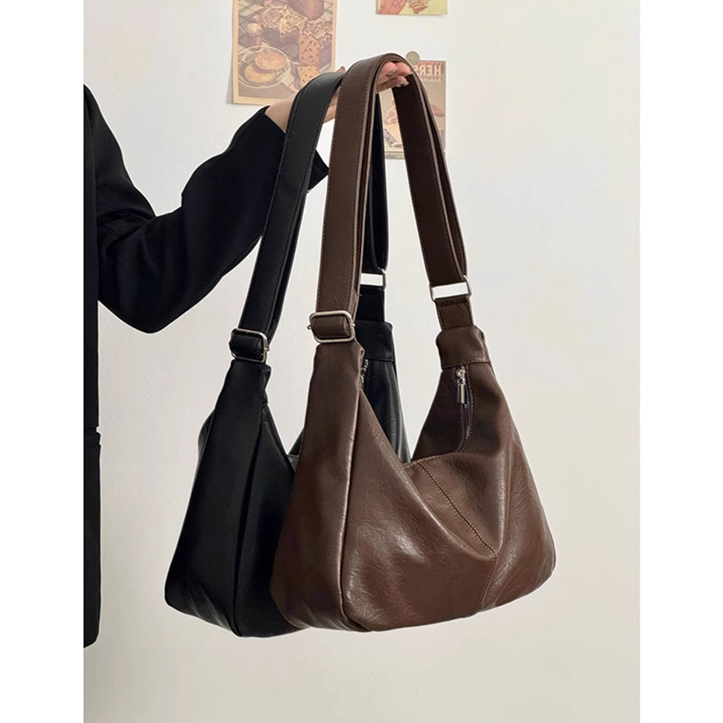 Женская сумка через плечо Maillard retro super fire, новинка 2025 года, сумка-мессенджер из мягкой кожи, универсальная сумка через плечо большой емкости