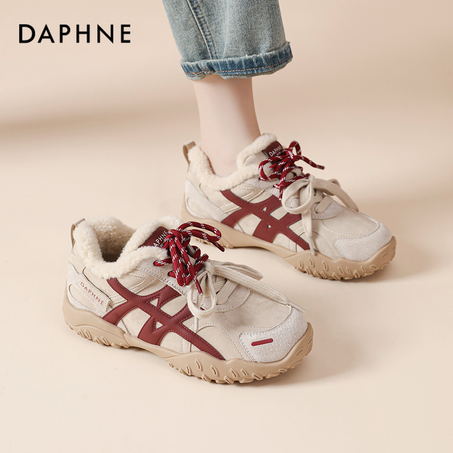 Женская обувь для спорта и отдыха Daphne winter plus, бархатная женская обувь для спорта и отдыха, новинка 2026 года, модный стиль super fire giant, красивая немецкая обувь для тренировок, зимняя