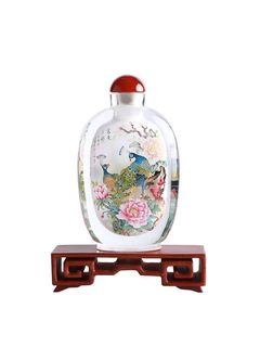 Yipintang snuff bottle, pure handmade interior painted wooden base, chinese style crafts, a gift for the queen and foreigners abroad