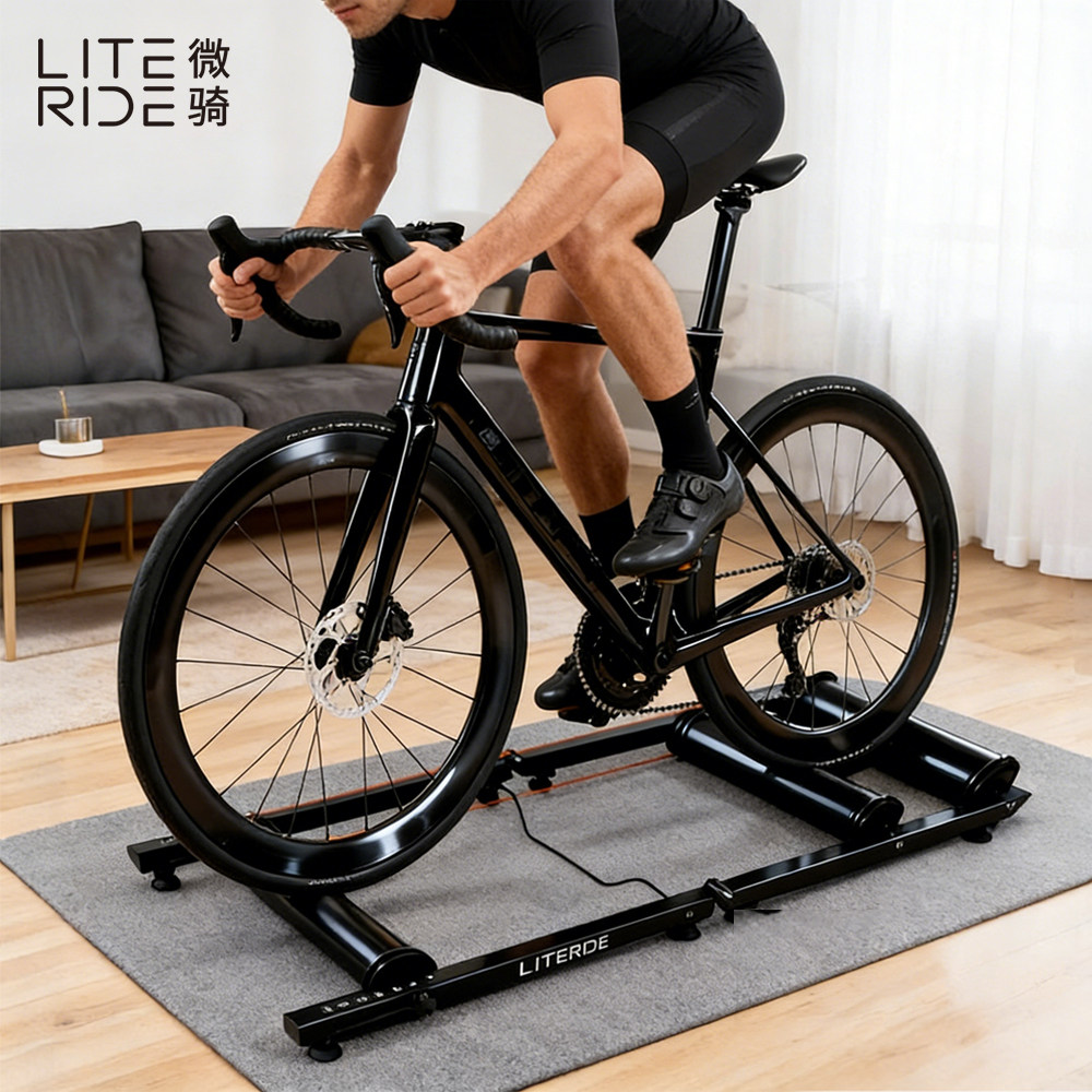 ミニ自転車ローラートレーナー、屋内用静音調整可能折りたたみ式マウンテンバイク/ロードバイクホームトレーニングプラットフォーム