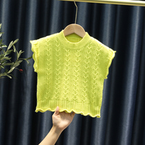 Childrens clothing 2021 autumn new solid color sweater for boys and girls baby pullover vest children knitted vest foreign gas