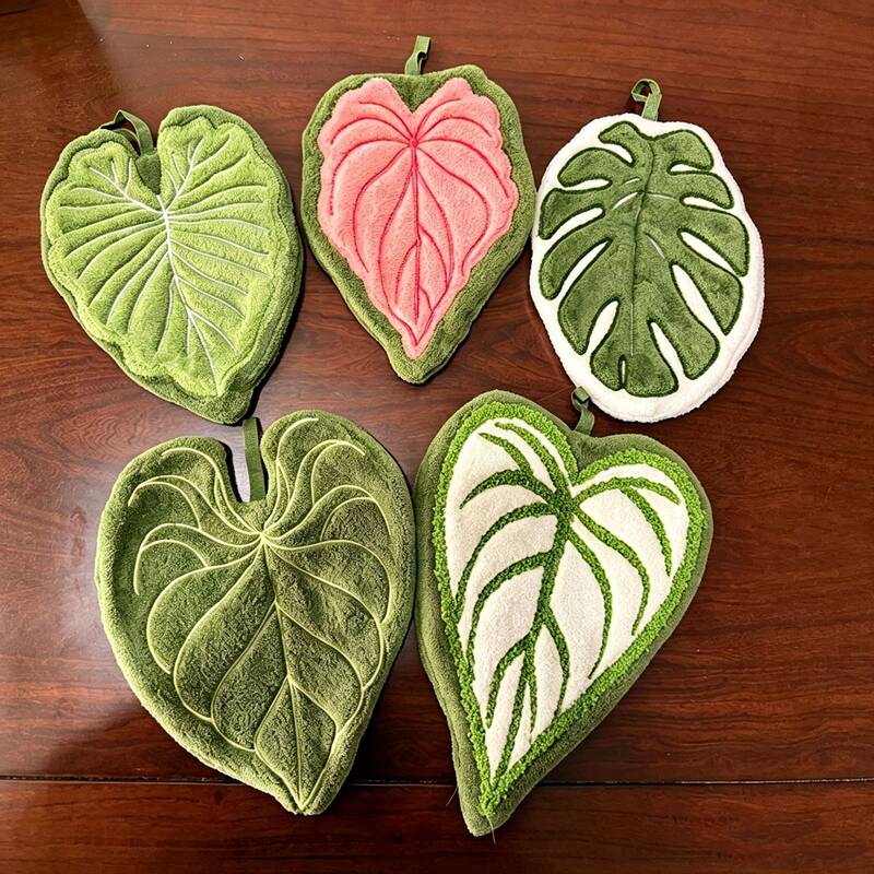 3 Hanging Hand Towels, Cute Leaf-Shaped Hand Wipes, High-Quality Absorbent Thick Creative Hand Towels 3 Hanging Hand Towels, Cute Leaf-Shaped Hand Wipes, High-Quality Absorbent Thick Creative Hand Towels