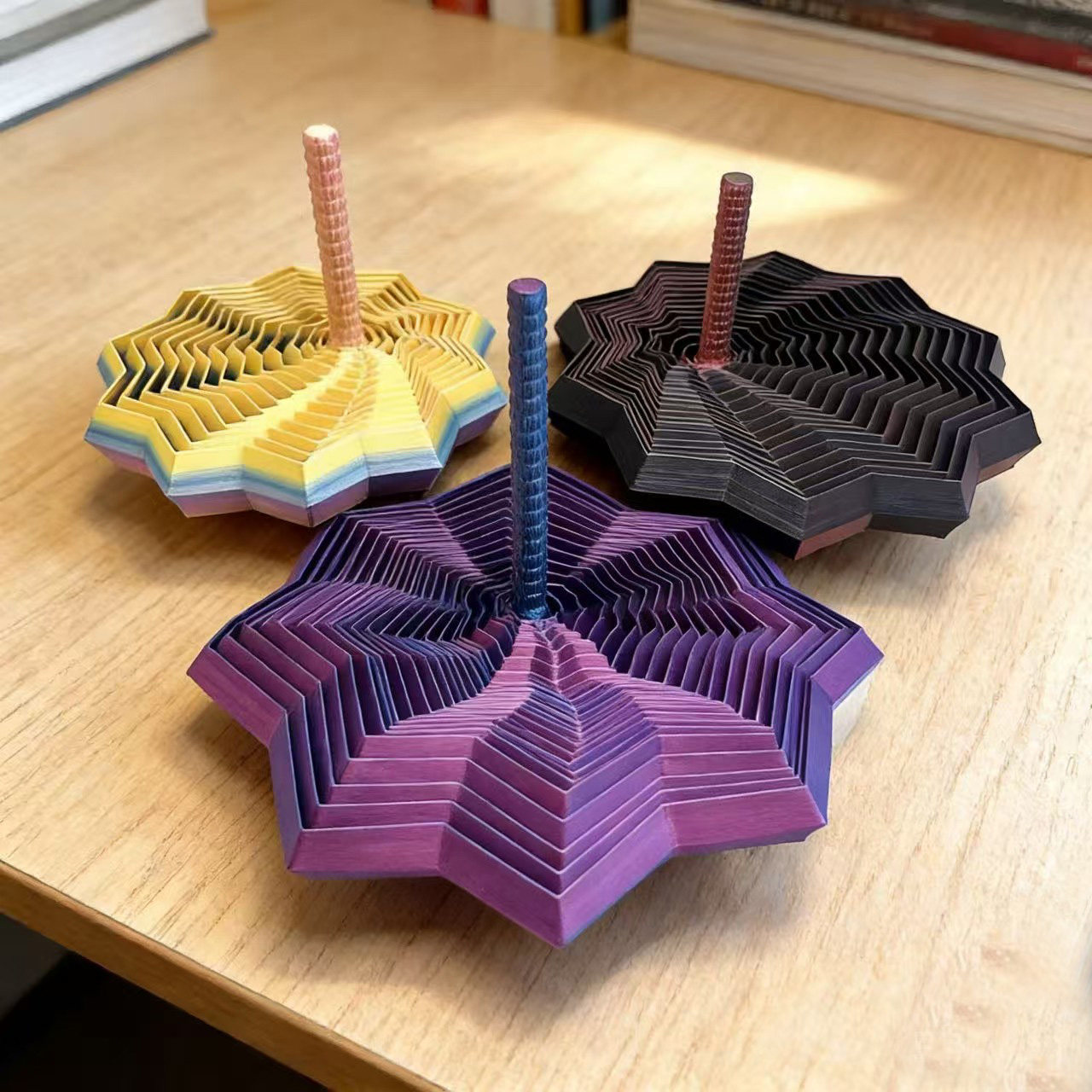 3D Printed Optical Illusion Folding Puzzle Toy Polygonal Carrot Tower Stress Relief Spiral Three-Dimensional Design Stacking Toy