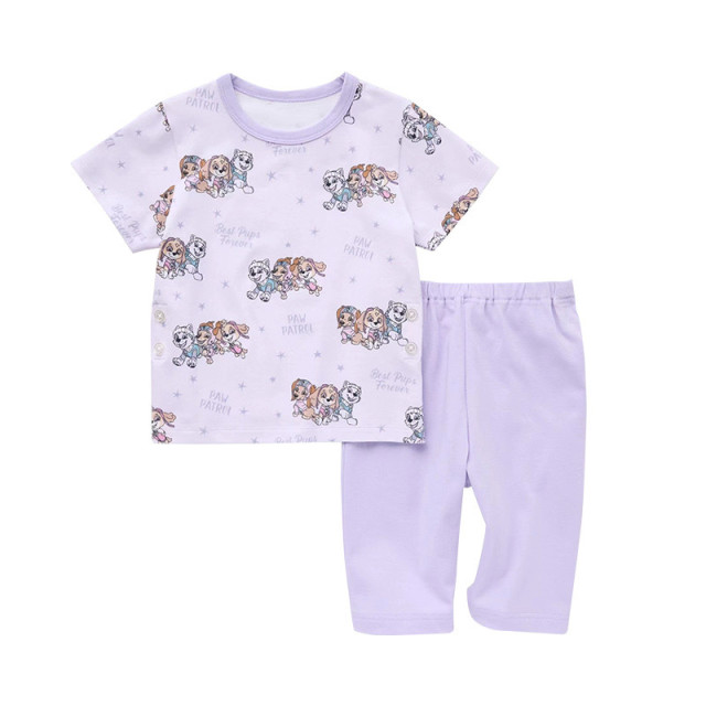 New cartoon dog team cute children's short-sleeved two-piece clothes set