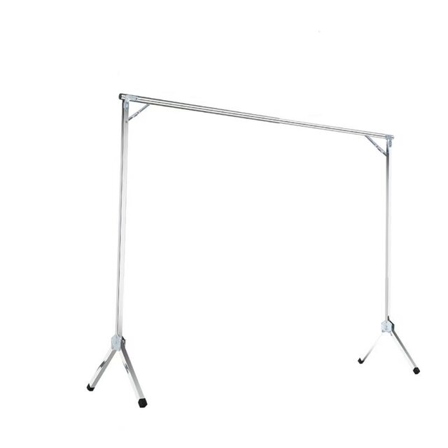 Foldable Single-Rod Clothes Drying Rack, Floor-Standing, Household Balcony Retractable Clothes Hanger for Drying Clothes and Quilts