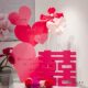 Pink Wedding Room Living Room Decoration Set for the Bride's Bedroom, Dressing Gown Photo Background, and Decorative Garlands