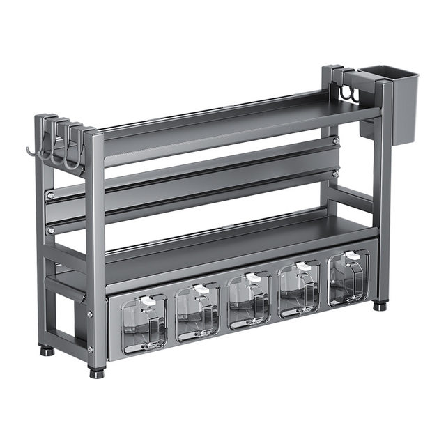 Narrow Kitchen Spice Rack, Oil, Salt, Sauce, Vinegar Seasoning Storage Rack, Wall-Mounted Spice Rack for Stove