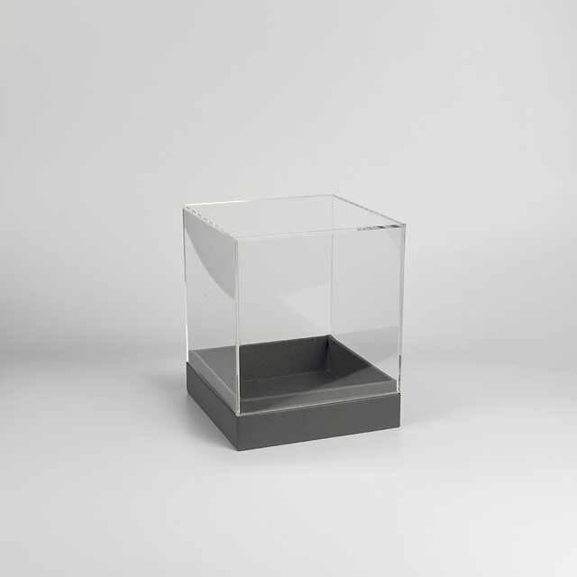 Acrylic Flower Box with Wooden Base, Rectangular Transparent Acrylic Box, Lid and Base Packaging Box, Storage Box