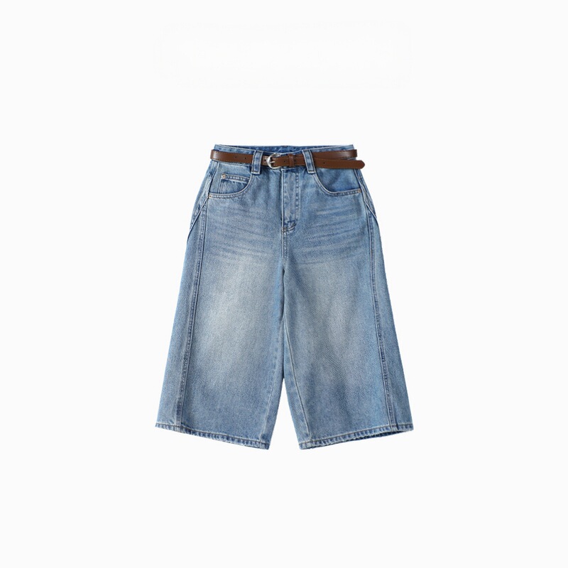 【Ami Summer New Collection】【Free Belt with Cropped Pants】Non-Stretch Waist, Stylish Jeans 【Ami Summer New Collection】【Free Belt with Cropped Pants】Non-Stretch Waist, Stylish Jeans