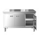 Welded Thickened Stainless Steel Open-Door Workbench Storage Cabinet Kitchen Cupboard Stove Cabinet Operating Table Cabinet Commercial Use