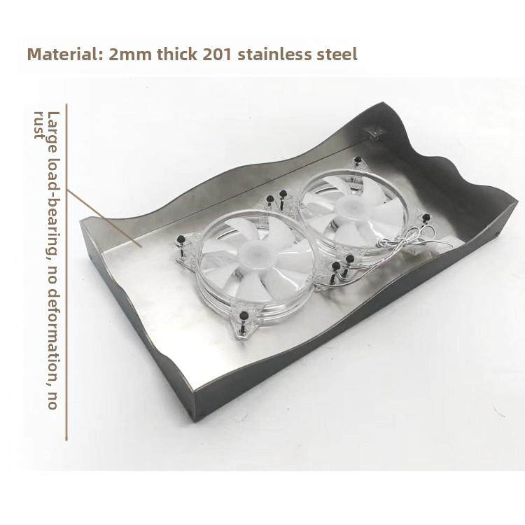 Mosaic stainless steel main chassis cooling rack breathable cooling bracket equipment computer fan base metal bottom bracket