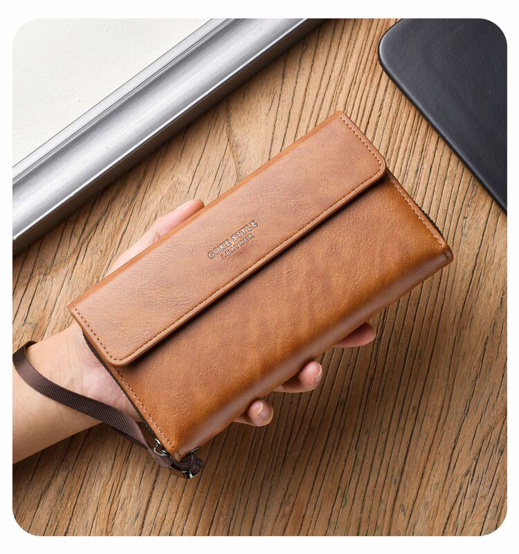 New Style Men's Wallet, Long Fashion Soft Leather Wallet with Zipper, Multiple Card Slots, Large Capacity Phone Pouch, Men's Clutch Bag New Style Men's Wallet, Long Fashion Soft Leather Wallet with Zipper, Multiple Card Slots, Large Capacity Phone Pouch, Men's Clutch Bag