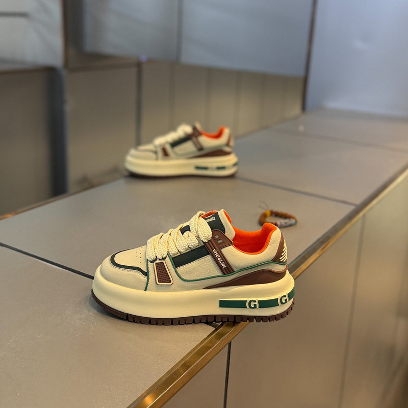 [Italy & Luxury] Retro Casual Shoes 2026 Summer Versatile Lace-Up Color-Blocked Versatile Sports Men's Shoes