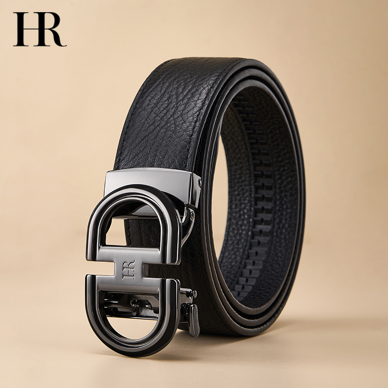 HR赫莲娜牛皮皮带男士真皮2025新款高端品牌正品自动扣男款裤腰带