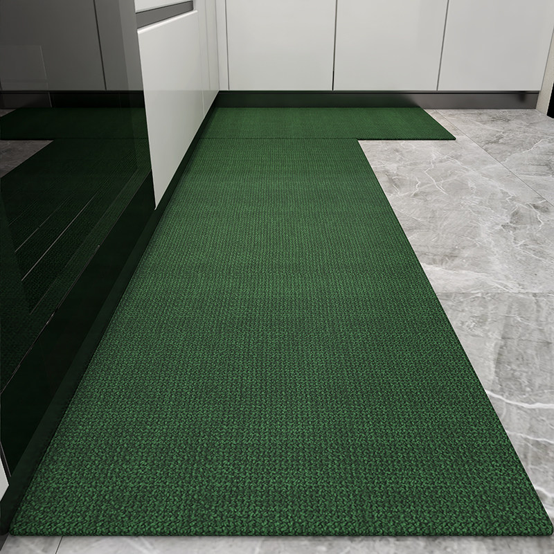 Special kitchen floor mats are water-absorbent, non-slip, anti-oil and stain-resistant, entry door H household wipeable and washable solid color carpet long