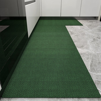 Special kitchen floor mats are water-absorbent, non-slip, anti-oil and stain-resistant, entry door h household wipeable and washable solid color carpet long
