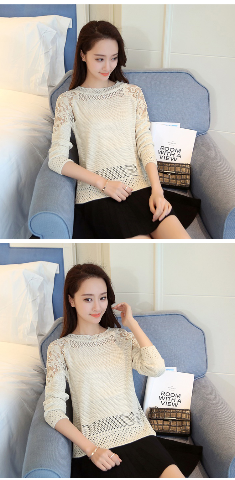 Mùa xuân 2019 phiên bản Hàn Quốc mới của áo thun ngắn tay đính cườm rỗng áo len dệt kim mỏng - Đan Cardigan áo len dáng dài