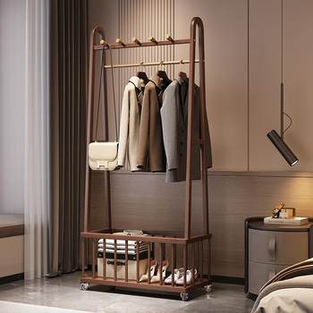 Ash wood hanger floor-standing bedroom simple light luxury solid wood hanger living room homestay storage hanger bag coat rack