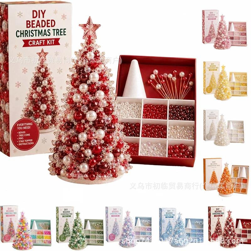 Beaded Christmas Tree DIY Material Kit Handmade Desktop Ornaments Dreamy Beaded Christmas Decorations Gifts Beaded Christmas Tree DIY Material Kit Handmade Desktop Ornaments Dreamy Beaded Christmas Decorations Gifts