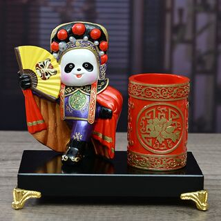 Sichuan opera face changing panda cartoon peking opera facial makeup doll crafts pen holder desktop decoration ornaments holiday gifts