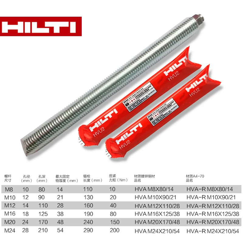 Hilti химический анкер импортированный Hilti химический болт M8M10M12M16M20M24ZM30 модель