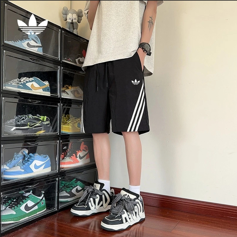Summer Clover 2025 New Trendy Brand Three-Stripe Sports Shorts for Men Loose Straight Casual Casual Five-Point Pants for Women