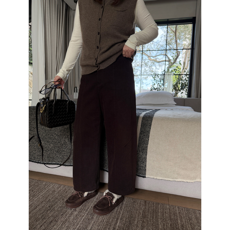 Jojo's Private Collection｜Chenille Twill Textured Balloon Pants Plus-Size Slimming Three-Dimensional Cut Corduroy Casual Pants