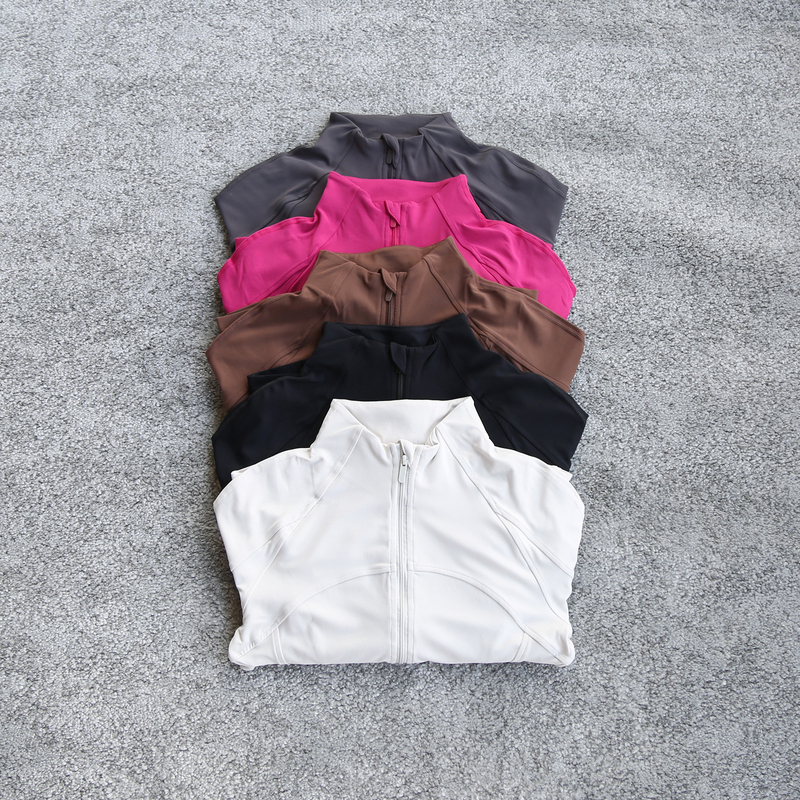 Exported to Cambodia, Nude-Feel Yoga Jacket, Stand-Up Collar, Slim-Fit Short Sports Jacket, Women's Fitness Breathable Yoga Wear