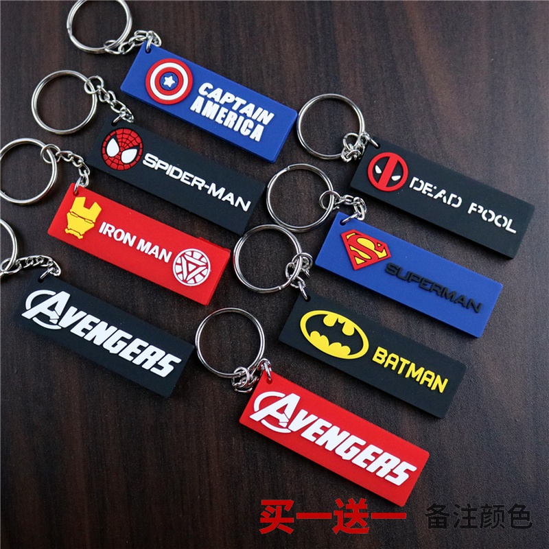Relink 4 Spiderman dead waiter LOGO Tide Card Silicone Bag Pendant Batman Steel Key Button Collar Men And Women Gifts